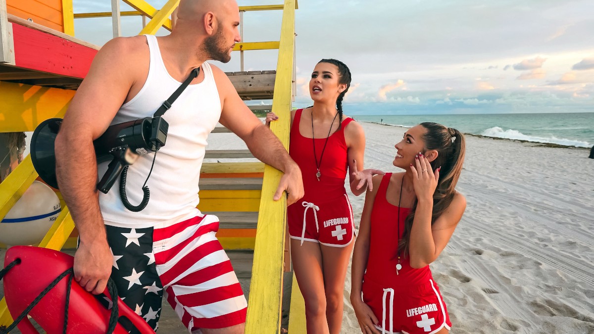 Horny Lifeguards Share a Cock Kylie Rocket, Mackenzie Mace – Brazzers Exxtra
